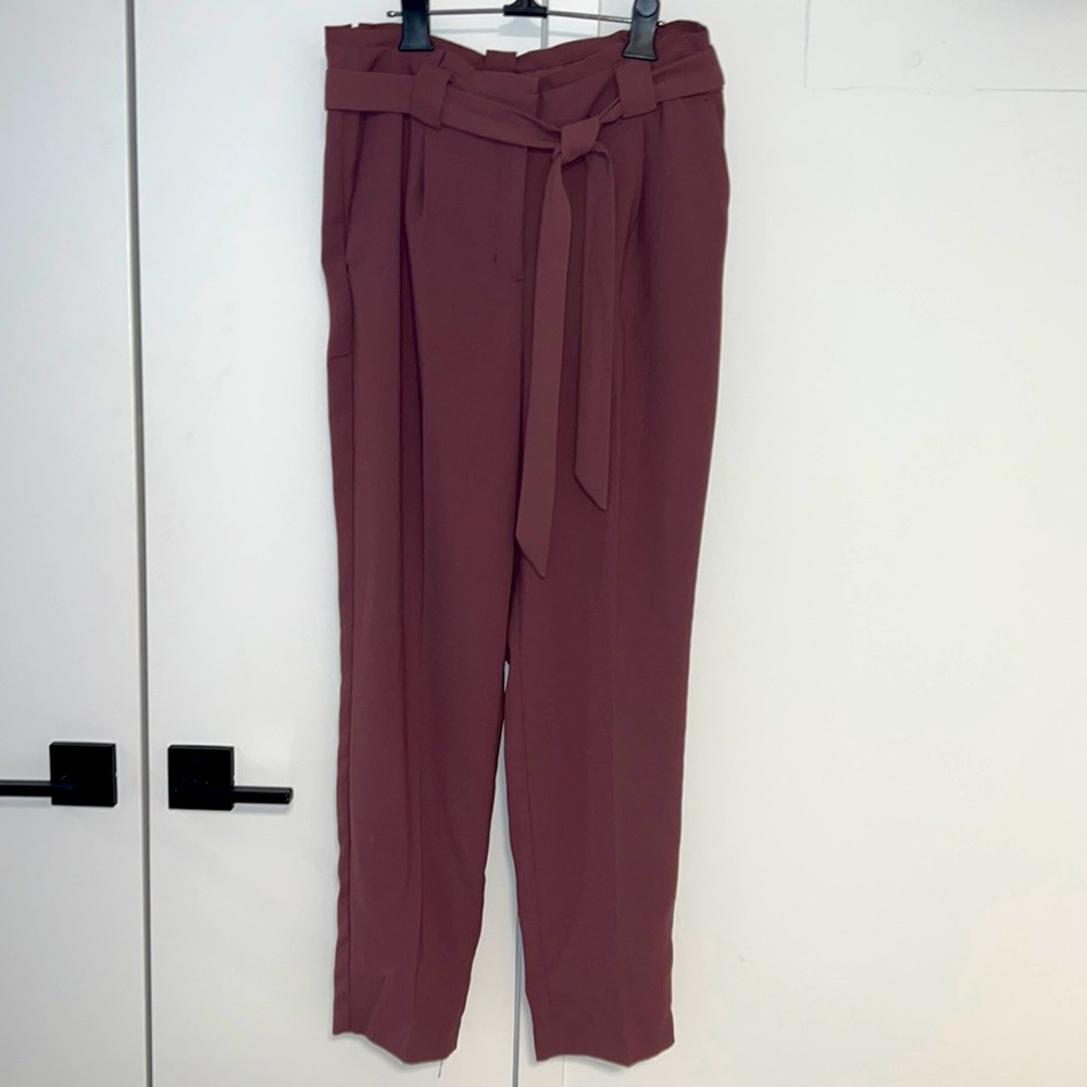 Express Dark Mauve Work Pants high Rise Ankle Length Worn Once
